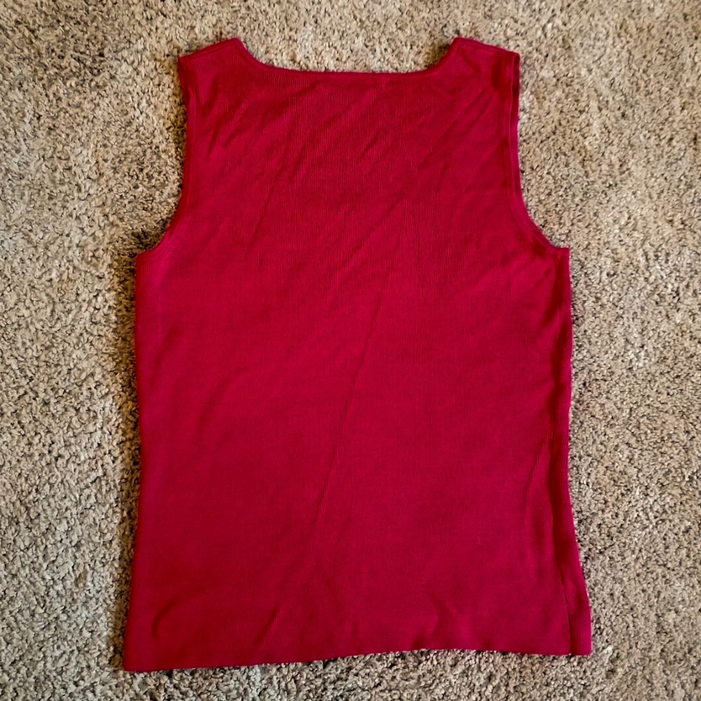 Ann Taylor Silk Tank Top Red Women's Size Medium - Picture 2 of 4